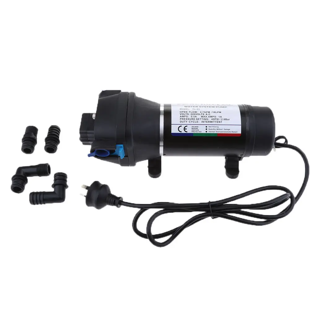 

220V 4.7GPM/18LPM WATER PRESSURE PUMP 40 PSI - Boat/Galley/Marine/Yacht