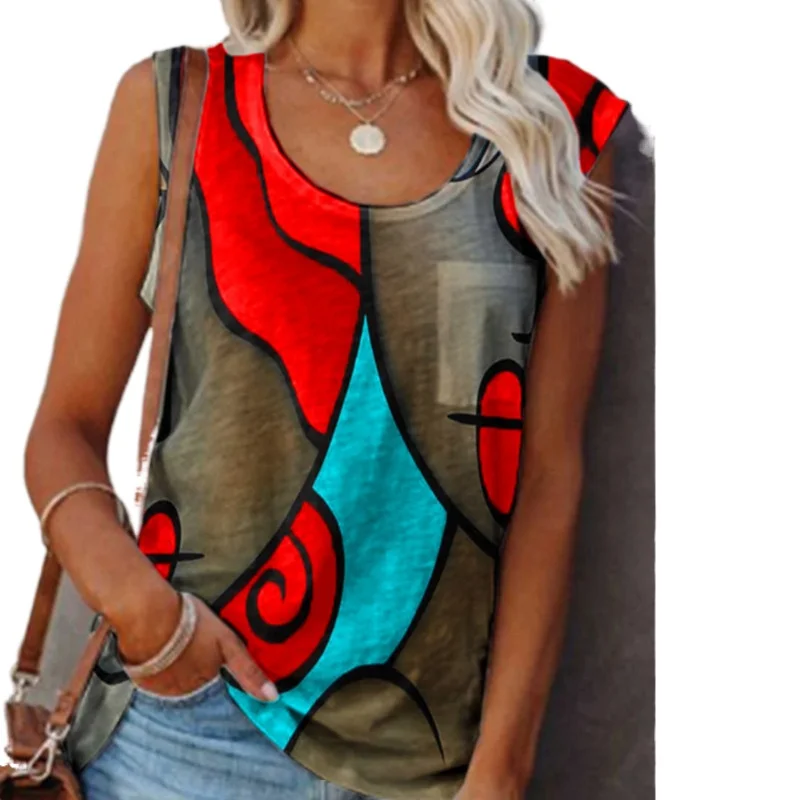 

Новинка весна-лето 2021 Европейская и американская Женская модная куртка с цветным принтом жилет для женщин