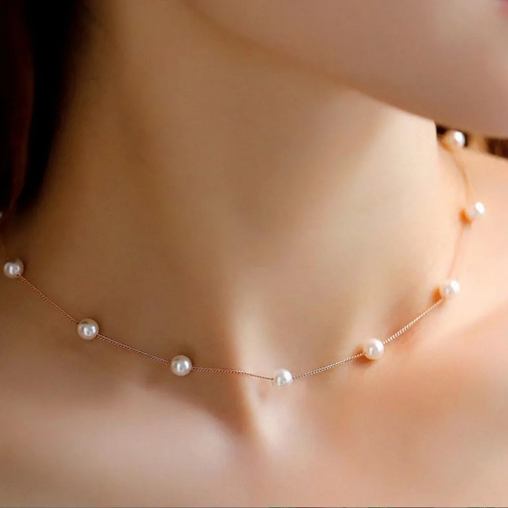 2020 новейшее женское короткое ожерелье Жемчужное монолое ключичная цепочка