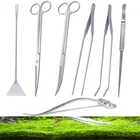 Инструменты для аквариума, пинцет из нержавеющей стали для очистки водных растений