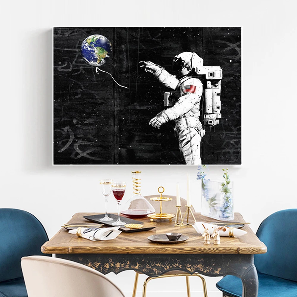 

Astronaut Space Dreaming Stars Planet Canvas Painting Posters and Prints Modern Wall Pictures for Living Room Home Decor