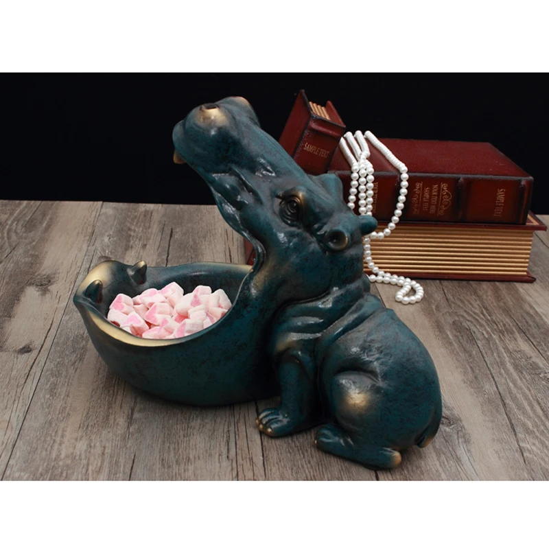 

3D Hippo Statue,Sculpture,Home Decoration Accessories,Desk Storage Box,Figurine Miniature,Room Table Decor,Party Decorative Art