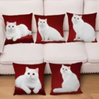Наволочки Короткие Плюшевые с изображением короткошерстного кота чехол для подушки с принтом, 45*45, наволочка для домашнего декора, для автомобильного дивана