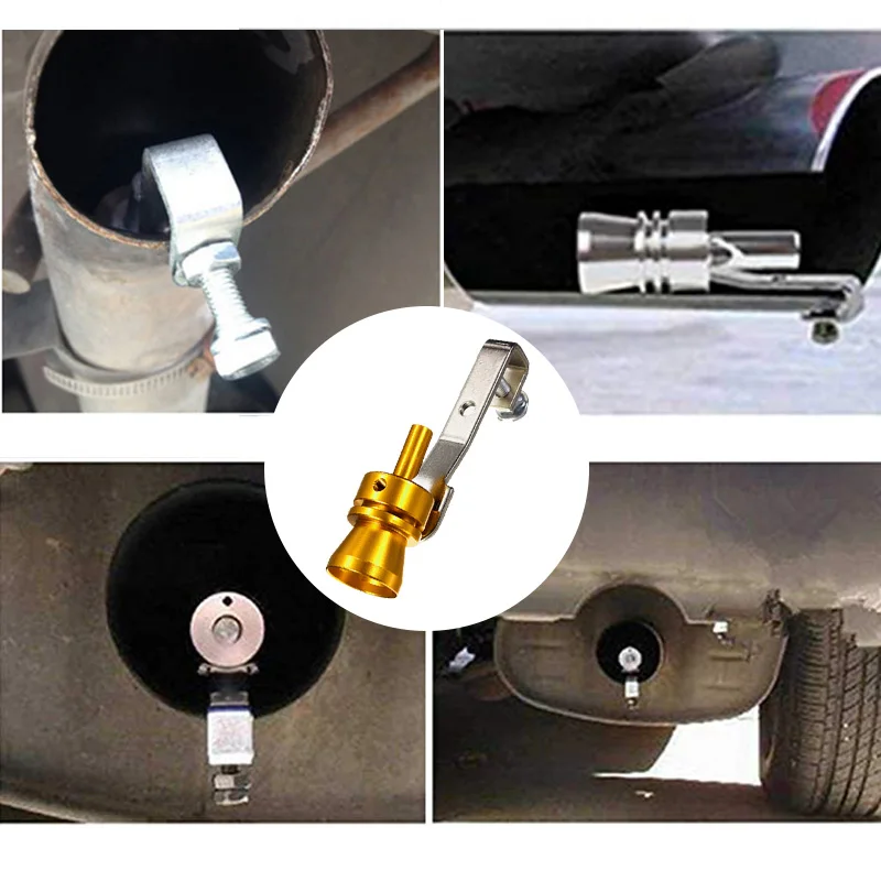 Золотой выхлоп мотоцикла автомобиля поддельный турбо свисток труба звуковой