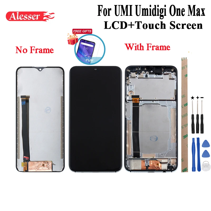 Alesser для UMI Umidigi One Max ЖК-дисплей и сенсорный экран с рамкой+ пленка запасные части с инструментами для UMI Umidigi One Max