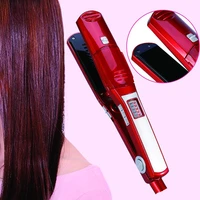 professional steam hair straightener ceramic infrared heating flat iron hair straightening iron lcd display hair style tool