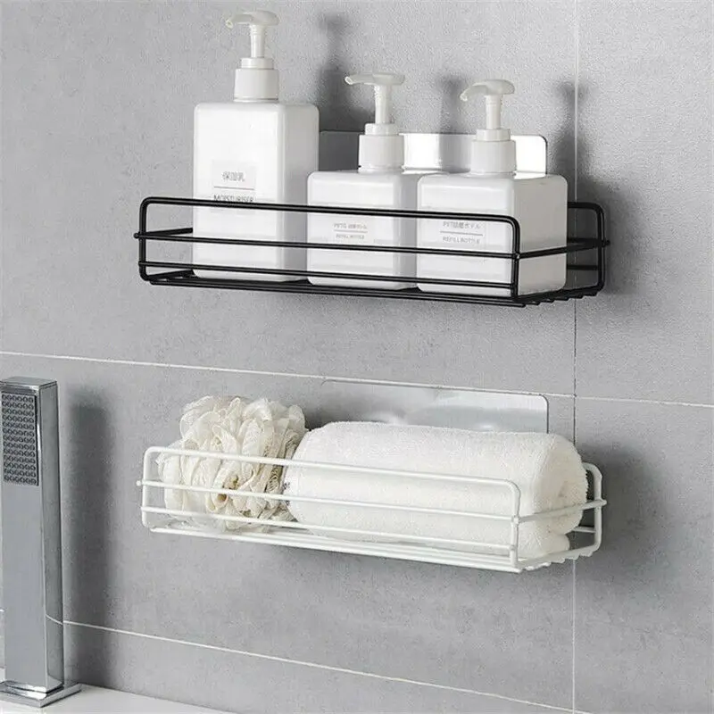 Умная настенная подвесная полка стеллаж для хранения шампуня в ванной комнате