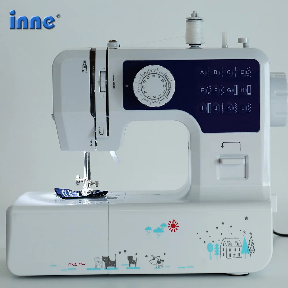 INNE Sewing Machine 12 Stitches Mini Portable Household Night Light Foot Pedal Two Thread Kit Electric Hight Quality | Дом и сад