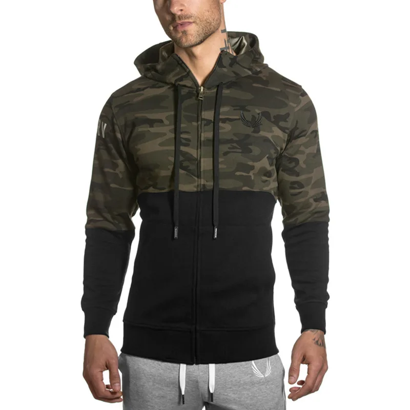 Camo-Black Новая мода весна осень для мужчин sHoodies Камуфляж Стиль Толстовка армейский спортивный костюм мужское худи пальто мужская одежда топы - Цвет: Camo-Black
