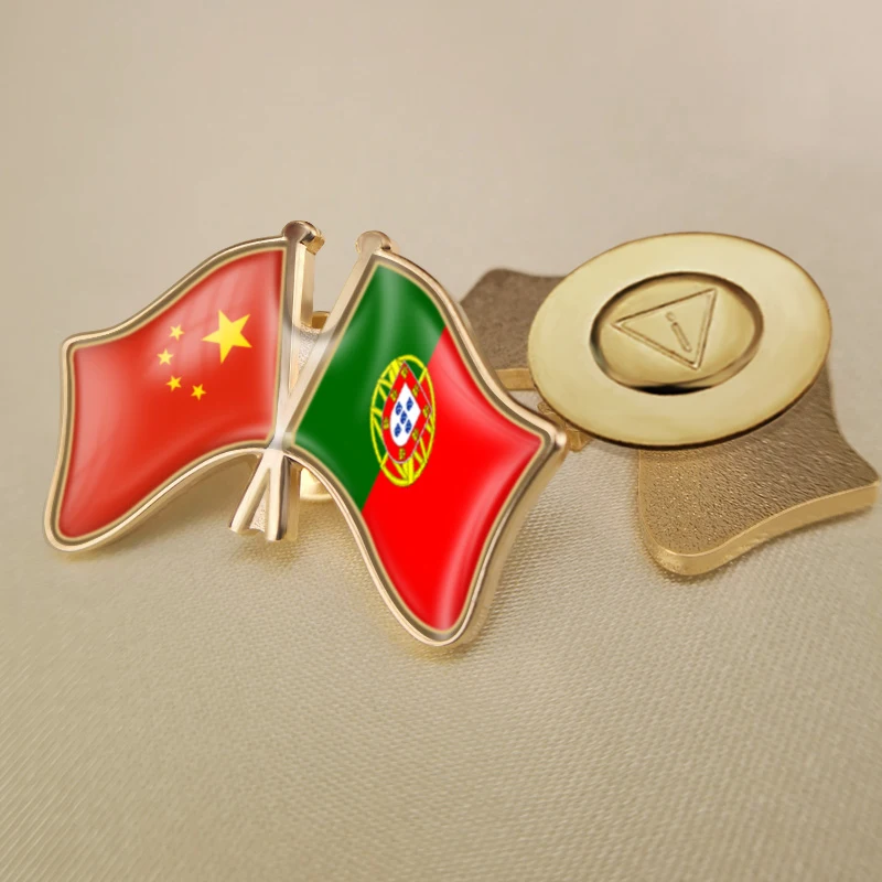 China and Portugal Crossed Double Friendship Flags Lapel Pins Brooch Badges | Украшения и аксессуары