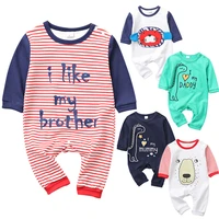 2020 talloly new baby long sleeved cotton animal print color blocking printed stripes men and women baby romper romper jumpsuit