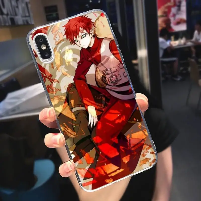 

Naruto Gaara Japan Anime Phone Case Transparent soft For iphone 5 5s 5c se 6 6s 7 8 11 12 plus mini x xs xr pro max