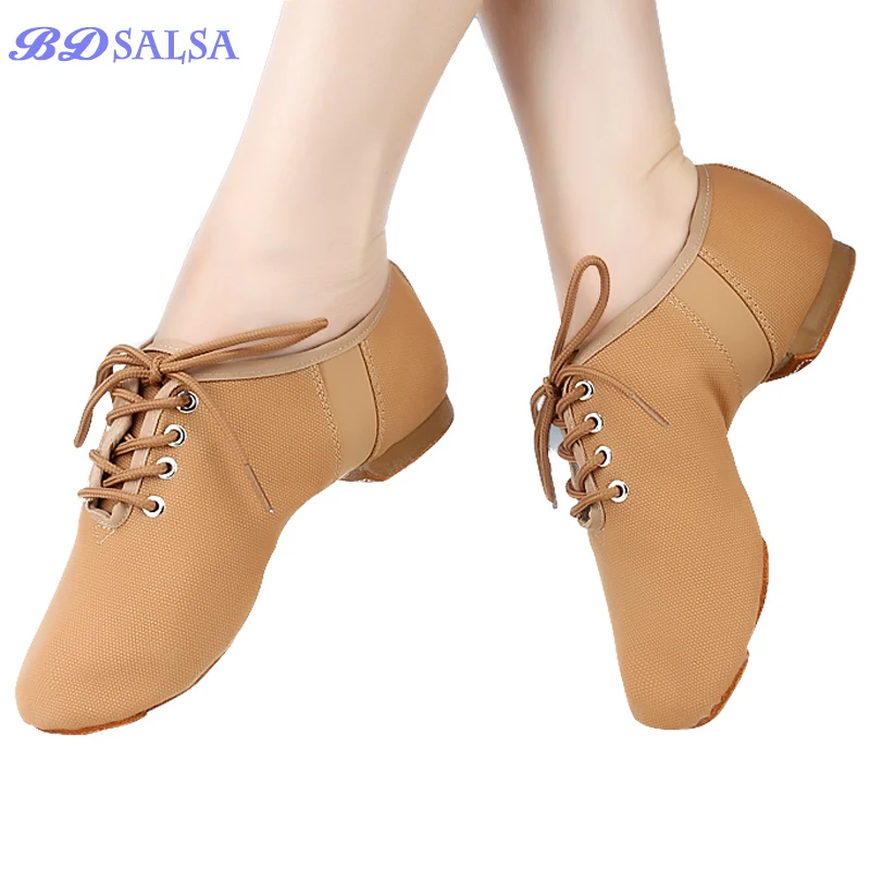 Professional Ballet Body Shoes Adult Jazz Dance Shoes Soft Bottom Breathable Cat Claw Indoor Teacher Exercise Shoes Canvas Lace