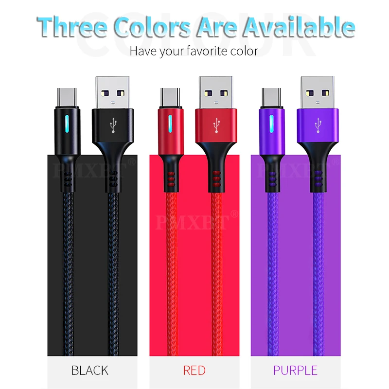 

3A Micro USB/Type C Cable For Huawei P10 P20 Mate 10 Pro Lite P30 Samsung S9 S10 Plus S8 Note 9 Xiaomi Data Fast Charging Cable