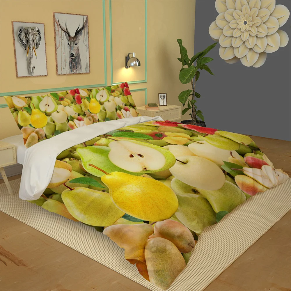 New yellow fruit bedding set 3d sets bed sheet duvet cover pillow case Home textiles | Дом и сад