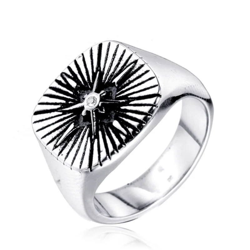 

Vintage Punk Mysterious Polaris Carved High Quality Metal Ring Men's Classic Ring Rock Party Rider Jewelry