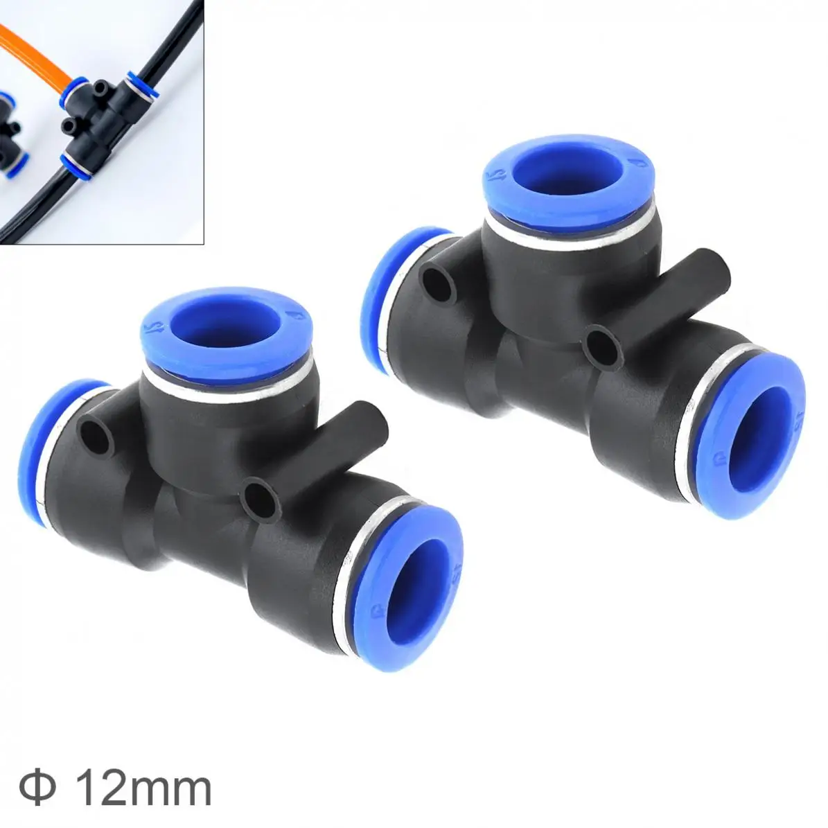 2 шт 12 мм Т образный APE пластиковый трёхсторонний Пневматический быстрый