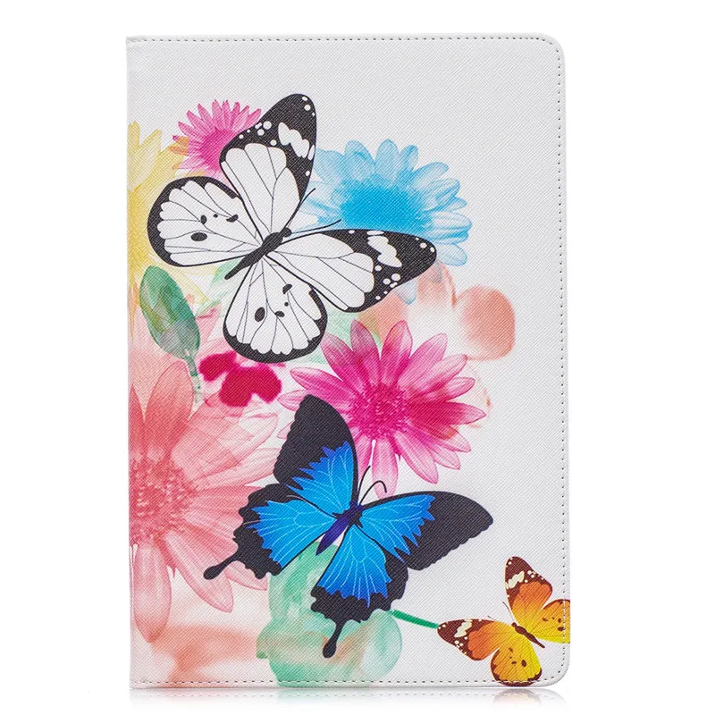 butterfly Чехол для samsung Galaxy Tab A 10,1 SM-T515 T510, умный окрашенный кожаный чехол для планшета, Fundas для samsung Tab A 10,1+ ручка - Цвет: butterfly