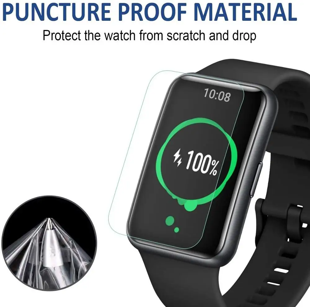 2PCS Soft TPU Clear Protective Film For Huawei Watch Fit /Honor Smart Watch ES Screen Protector Full Cover Smartwatch Protection