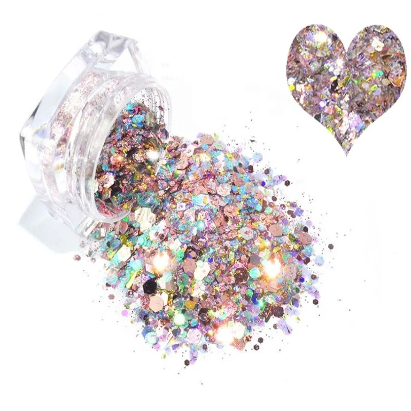 12 бутылок с блестками массивный блеск микс розовый блестящий из полиэстера