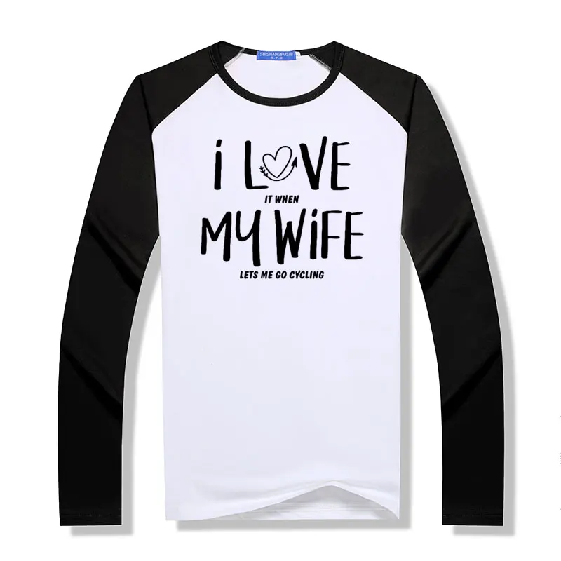 Мужская футболка с надписью I Love My Wife Байкерская принтом забавный подарок на день