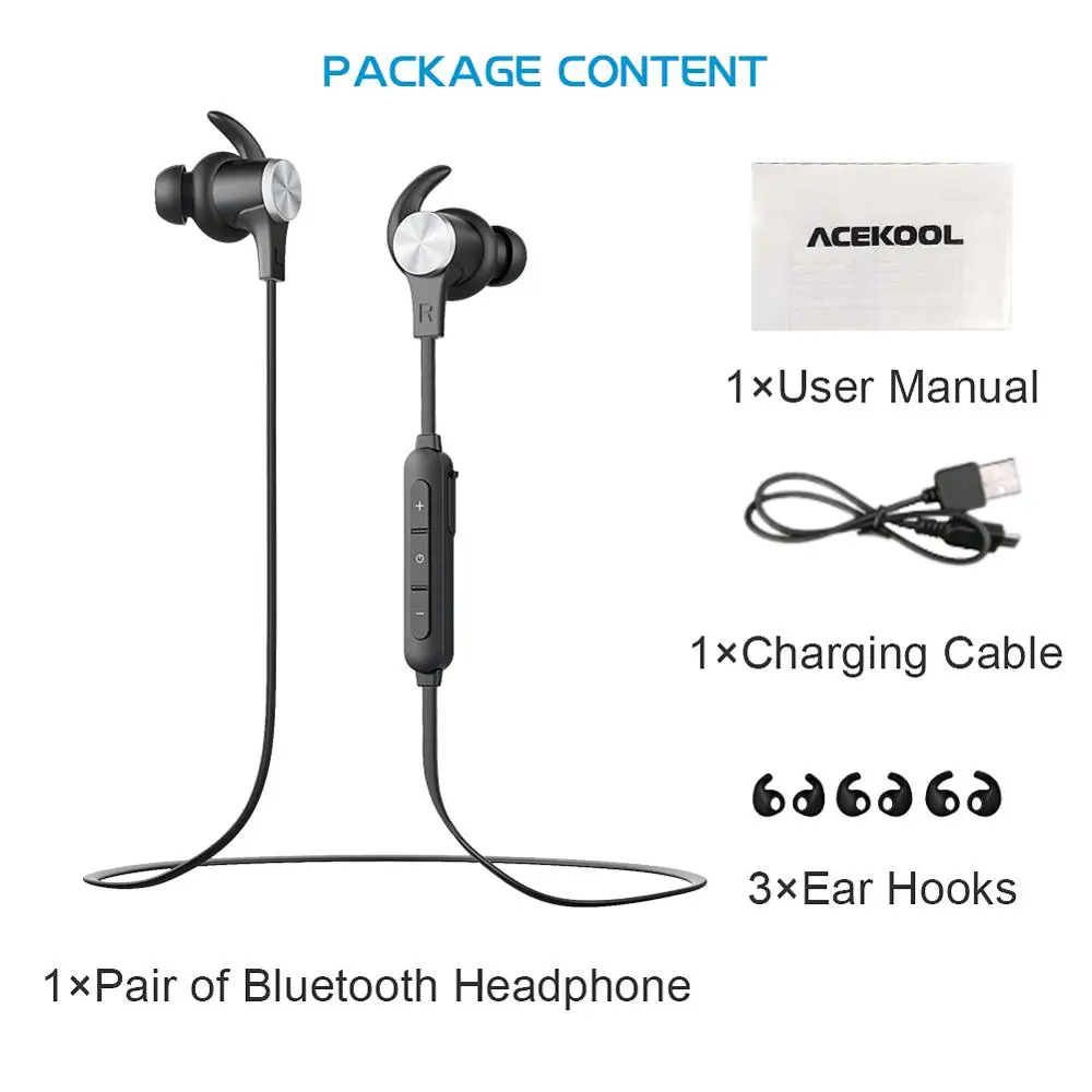 Магнитные беспроводные наушники вкладыши Bluetooth 4 1 со встроенным микрофоном с