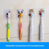 4pcs toothbrush holder transparent travel stand toilet shaver organizer tooth brush storage rack bathroom accessories panda