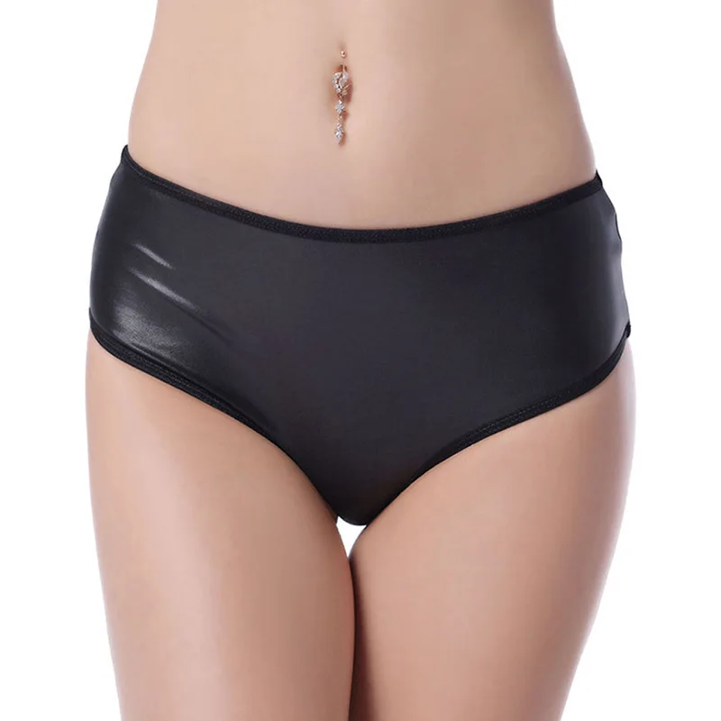 

Large size sexy dew PP matt patent leather low waist underwear sexy nightclub stage ds performance pants