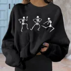 Модные женские свитшоты с принтом черепа, Смешные Пуловеры со скелетом, свитшоты с длинным рукавом Y2k, топы, одежда, зимняя Женская толстовка