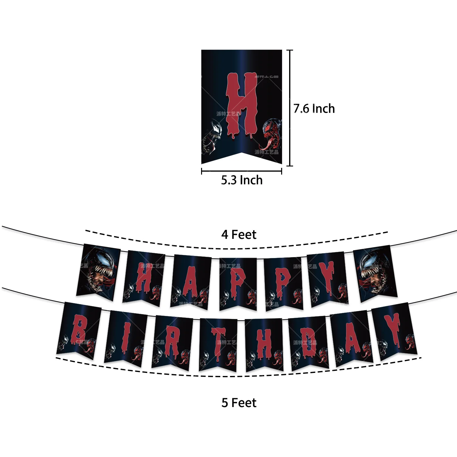 Venom тема День Рождения вечерние украшения американский драма тянуть флаг с днем