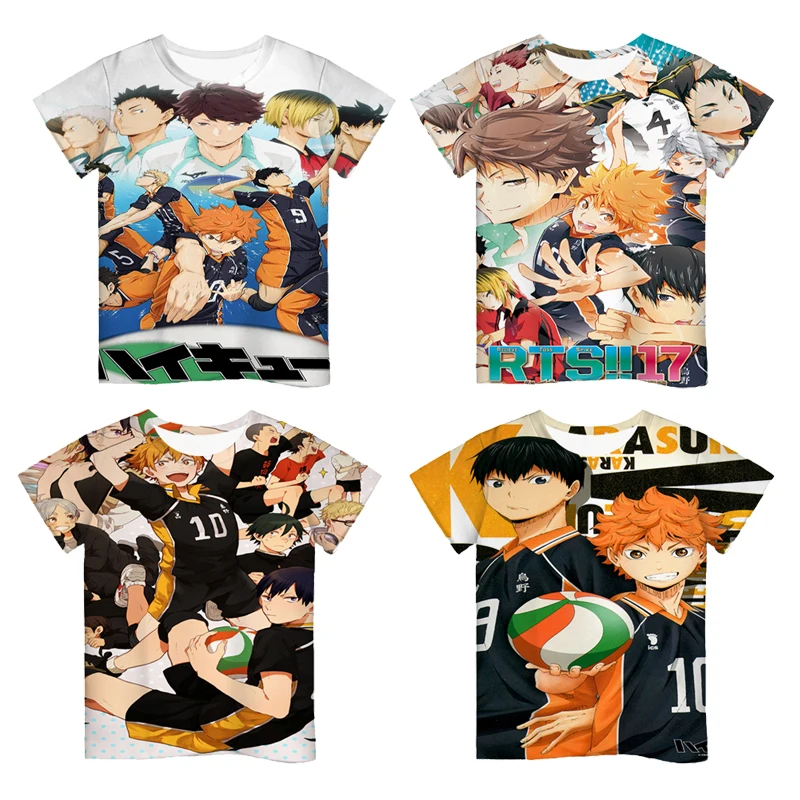 

New Fashion Hot Sale 3D T-shirt Haikyuu!! Children Toddler's Polyester Short Sleeves Kids Boys Girl's T Shirt