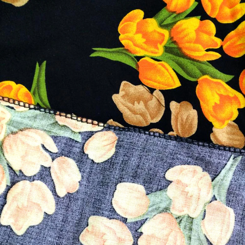 

Dashikiage Orange 100% Cotton Tulip Print Casual Long Sleeve O-Neck African Dashiki Dresses 180cm*120cm Scarf