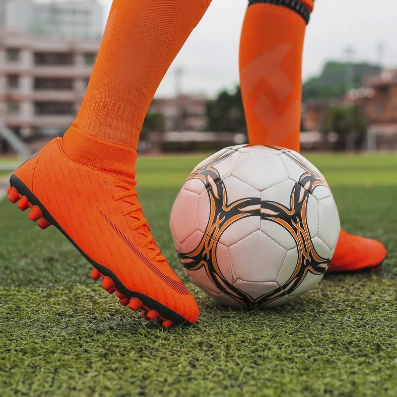 

Men Soccer Shoes Teenager Breathable Football Boots Professional Playing Field TF/FG Cleats Adult Kids Sneakers Size 35-46