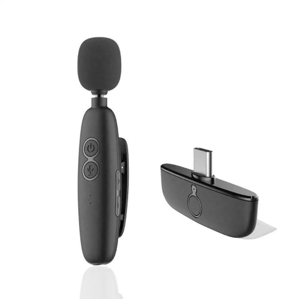 

New Wireless Lavalier Microphone Live Radio Outdoor Interview Short Video Vlog Recording Noise Cancel Low Latency Receiver