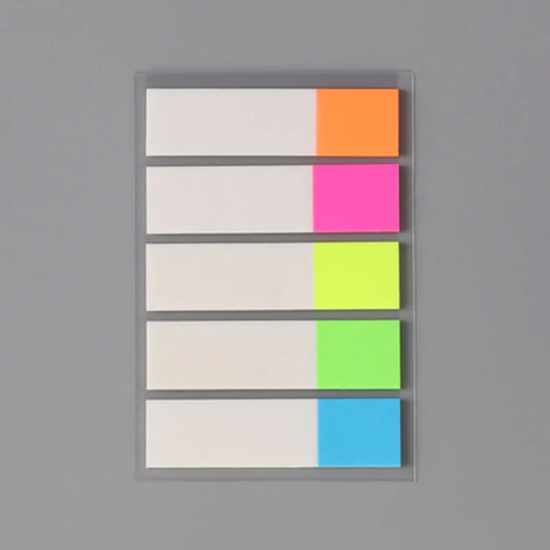 

4.5*1.2cm Colorful PET Memo Pad Fluorescent Classification Loose-leaf Label Transparent Sticker