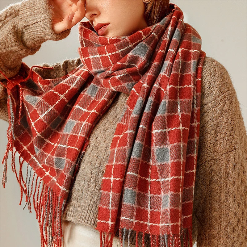 

Зимний женский шарф, Черный Теплый женский шарф в Корейском стиле, женский роскошный шарф