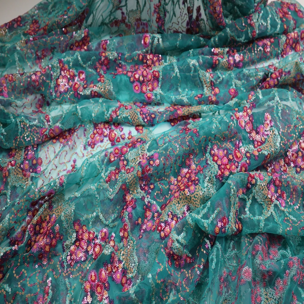 

2020 African Lace Fabric High Quality Lace Embroidered Lace Fabric 5Yards Tulle Lace Fabric French Lace Fabric For Nigerian Lace