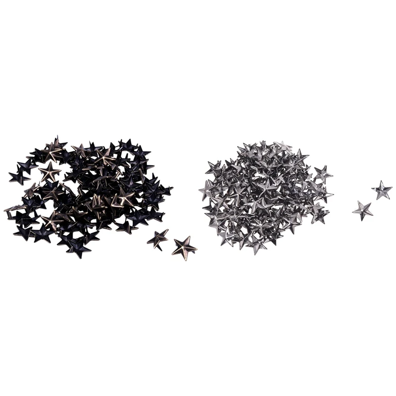

200Pcs Rivets Applies 15Mm Star Rivets Bag / Shoes / Gloves & 100Pcs Bronze & 100Pcs Black