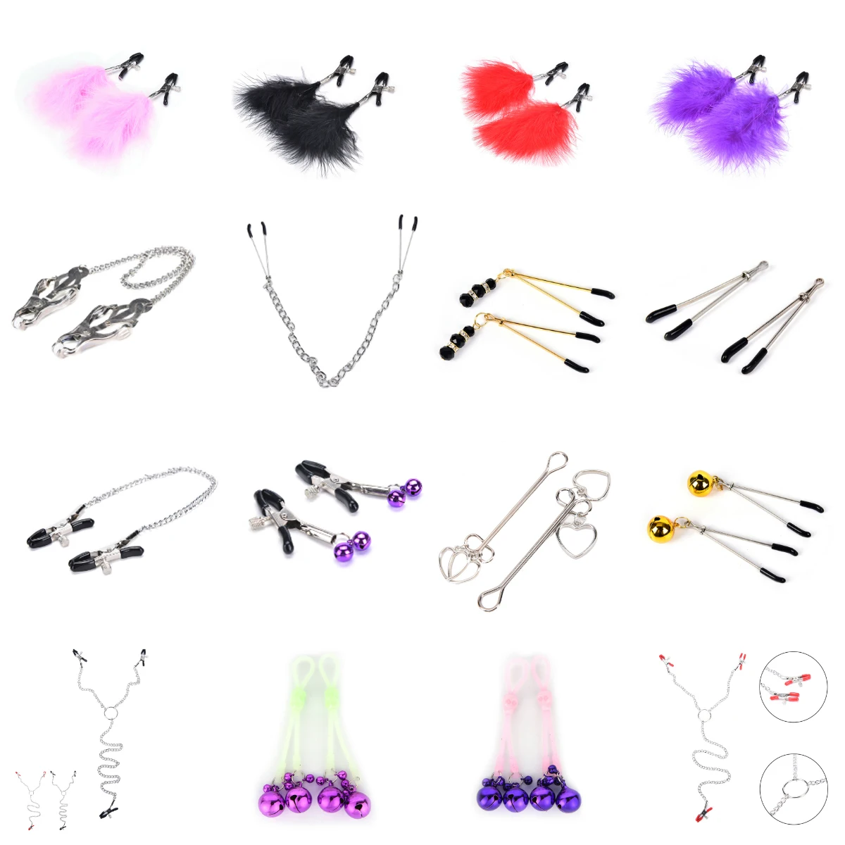 

Exotic Accessories Chain Fetish Nipple Clamps Shaking Milk Stimulate For Women Couple Body Jewelry Accessories