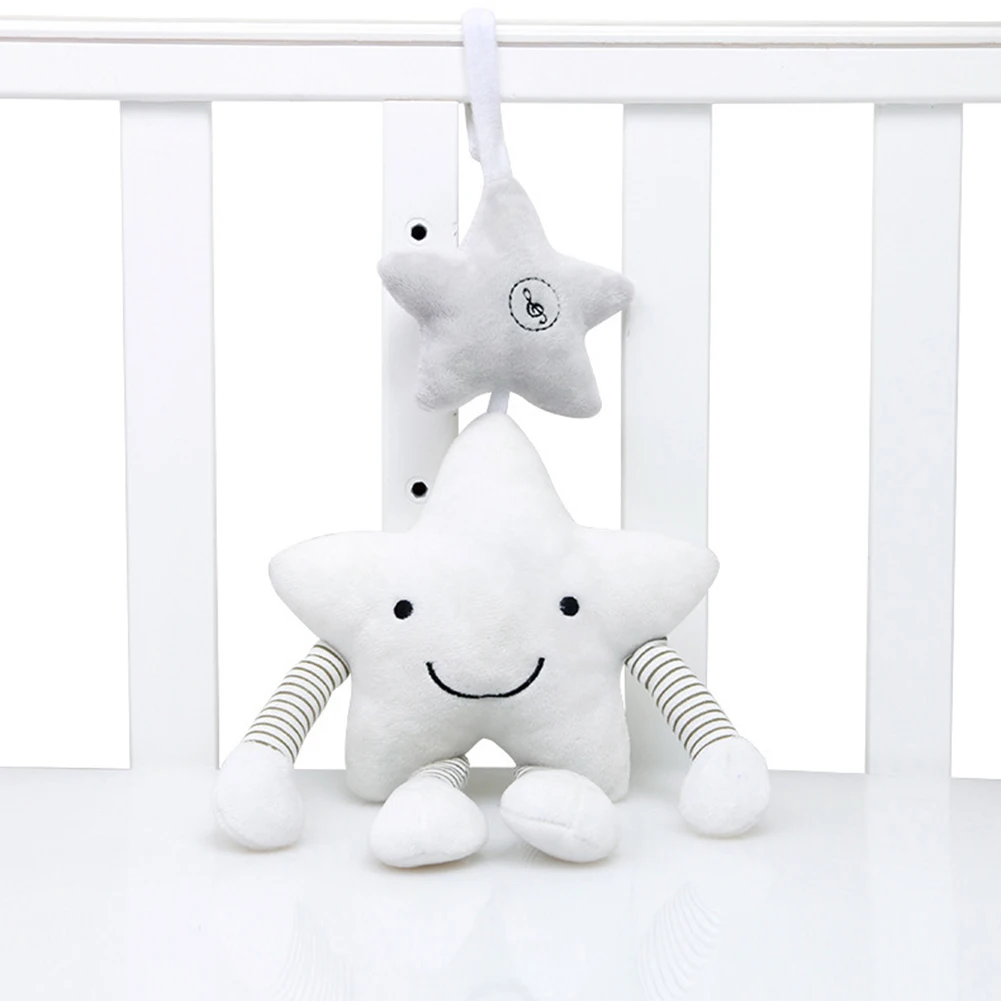

Baby Plush Music Rattle Baby Crib Bed Stroller Toy Newborn Cartoon Star Plush Musical Mobile Rattle Children's Plush Toys Make S