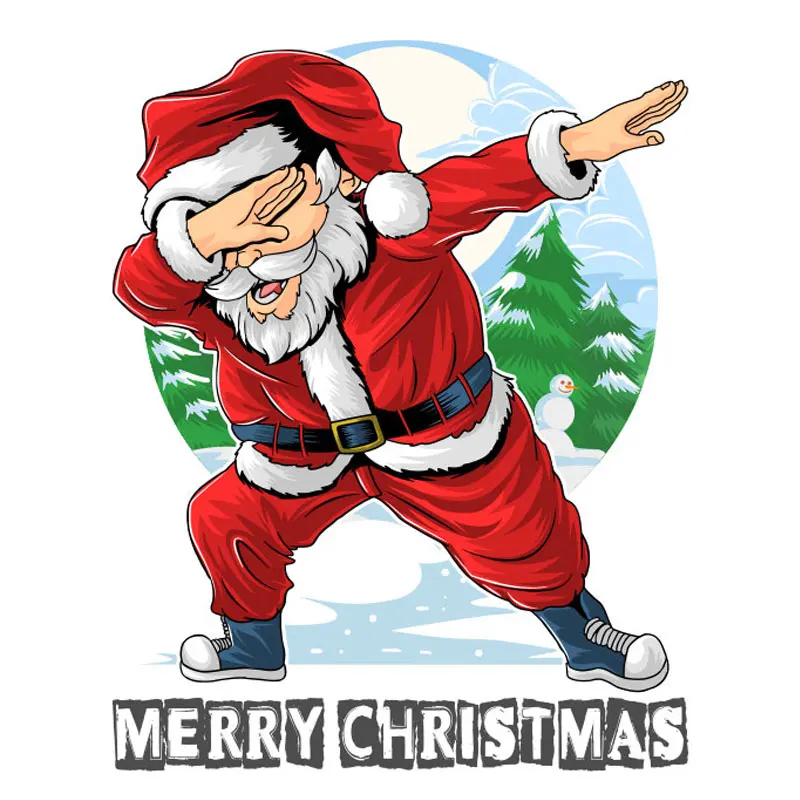 

2021 New Cute Santa Claus Patches for Clothing Cartoon Iron-on Transfers Thermo Stickers on Clothes Parches Christmas Decoration