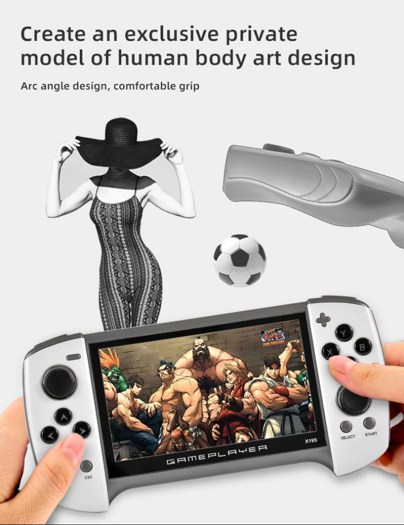 X19s портативная игровая консоль 5 1 дюйма с двойным захватом аркадная King Of Fighter