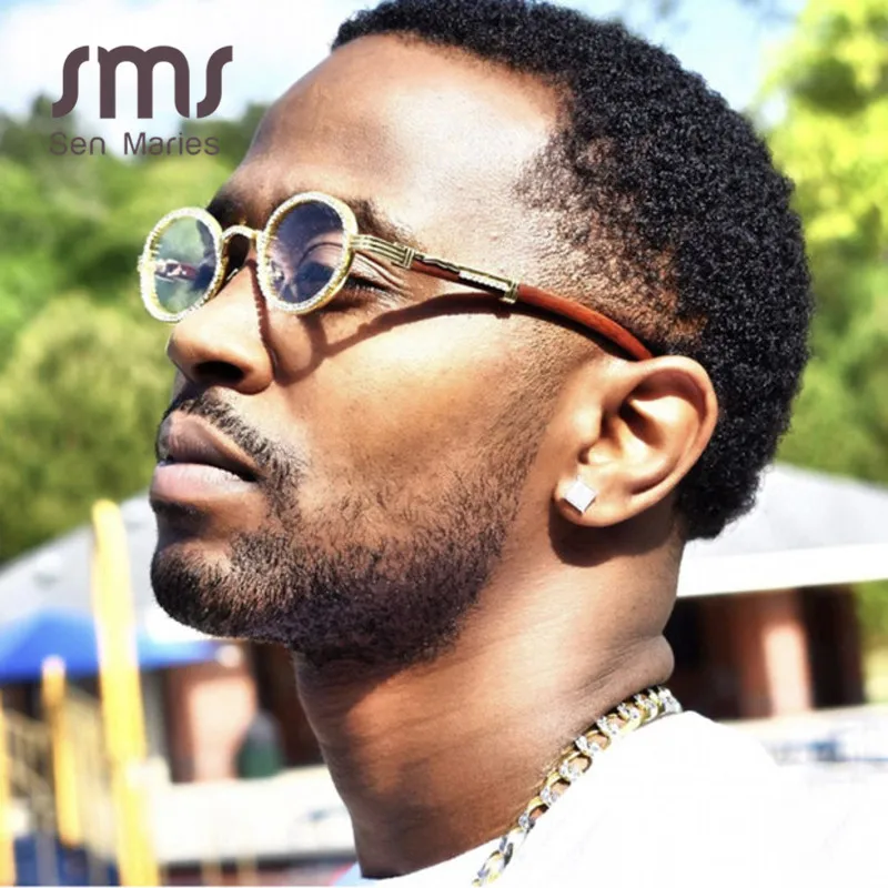 Мужские и женские очки со стразами Sen Maries Винтажные Солнцезащитные 3AAA с круглыми
