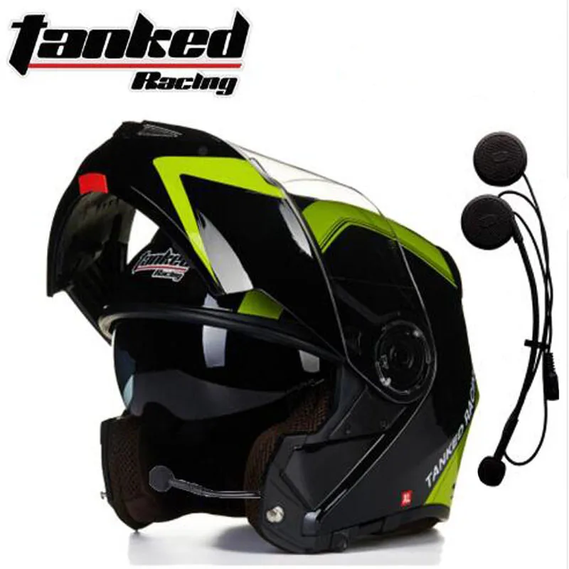 Double Lens Tanked Racing Full Cover Flip Up Motorcycle Helmet T270 with Bluetooth-compatible Men Motorbike Moto Casque | Автомобили и