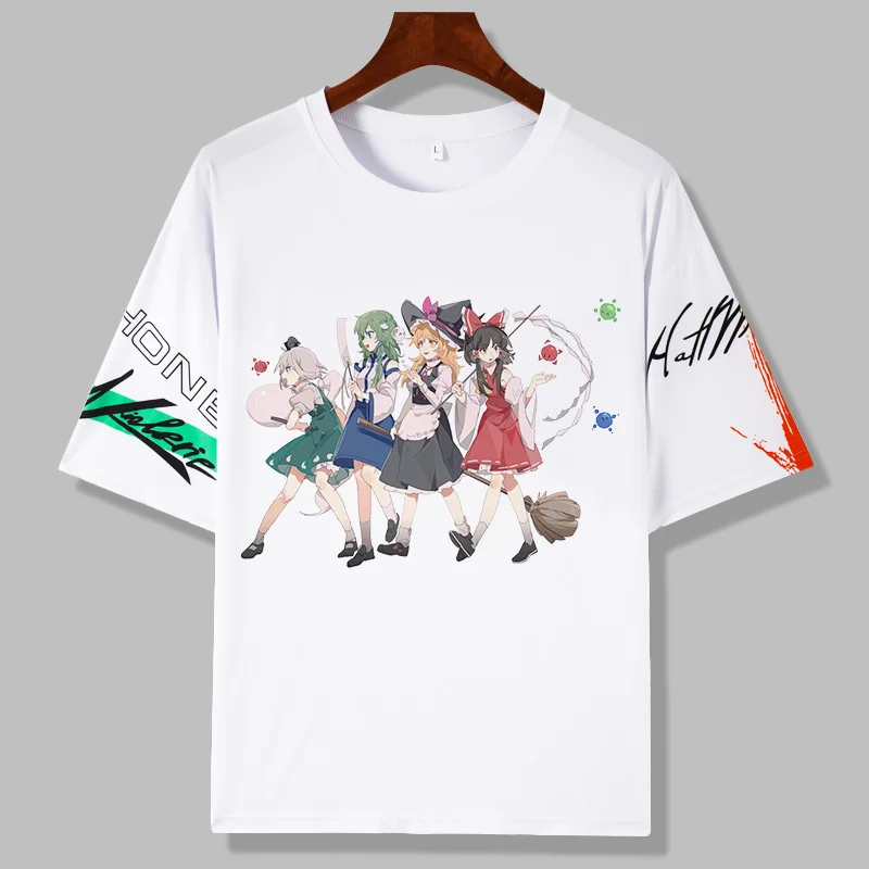 

New Anime Touhou Project Hakurei Reimu O-Neck tshirt Unisex Cosplay T-shirts Short Sleeve Tops Tee Shirts