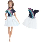 1 предмет, милое кружевное платье в кукольном стиле с радугой рубашка ручной работы юбка с серебристым поясом ежедневные вечерние Одежда Аксессуары для куклы Барби Детские игрушки