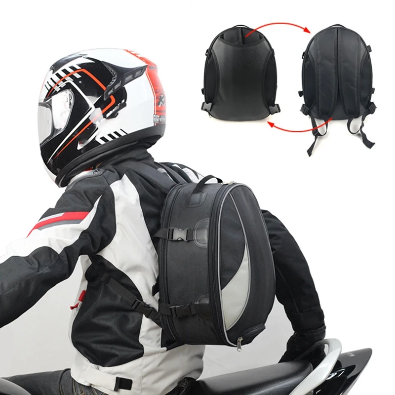 

Motorcycle Tail Bags Waterproof Motocross Motorbike Travel Shoulder Bag Rear Seat Trunk Pack Reflective Helmet Bag