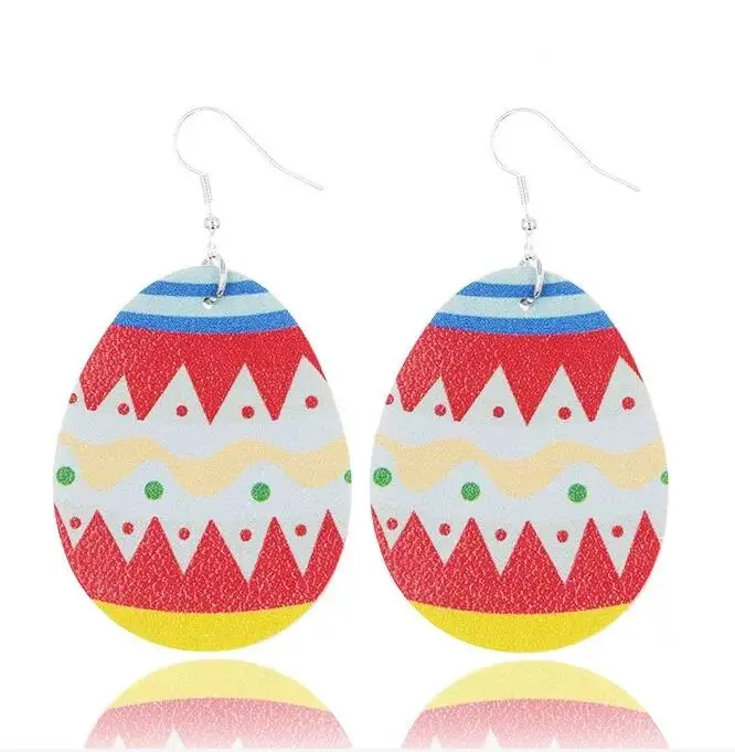 2020 Симпатичные кожаные пасхальные серьги в виде яйца кролика модные