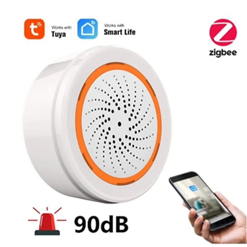 

NEO Tuya Smart ZigBee Siren Alarm Temperature Humidity 90dB Sound Light Sensor Battery Built-in 3 In 1 ZigBee Sensor Smart Life