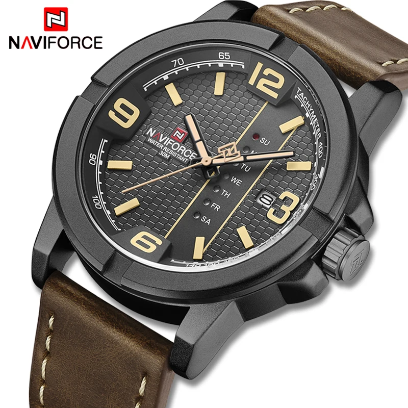 Часы наручные NAVIFORCE Мужские кварцевые роскошные Брендовые спортивные